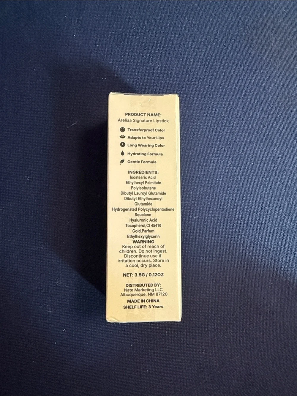 areliaa Signature Lipstick - Pale Yellow Box